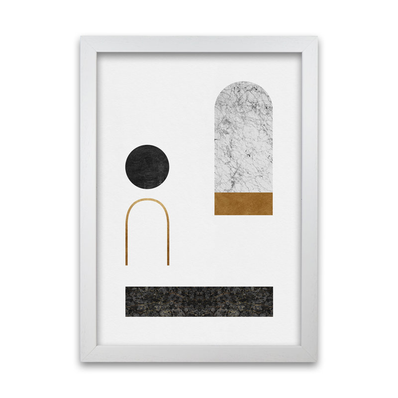 Orara Abstract Geometric II - Print, White Framed, 59cm H x 42cm W x 1cm D