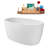 51" Streamline Soaking Glossy White Freestanding Tub and Tray With Internal Drain-101413140