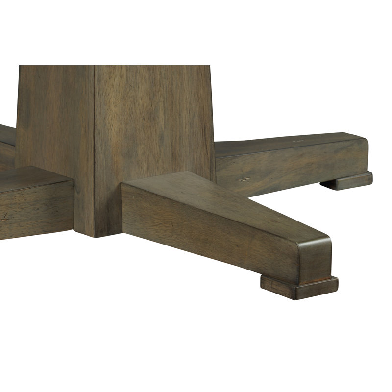 Table de salle à manger extensible en bois massif Bollitree, Gris brunâtre