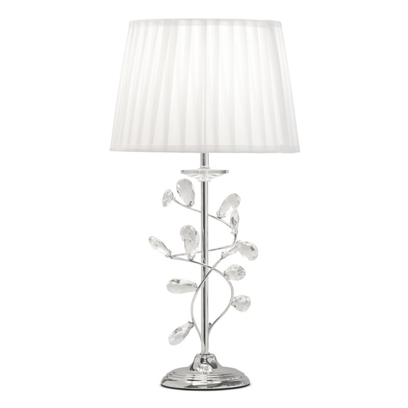 Waukon 59cm Crystal Glass Leaf Chrome Table lamp