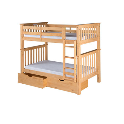 Lit superposé standard en bois massif Abdullah