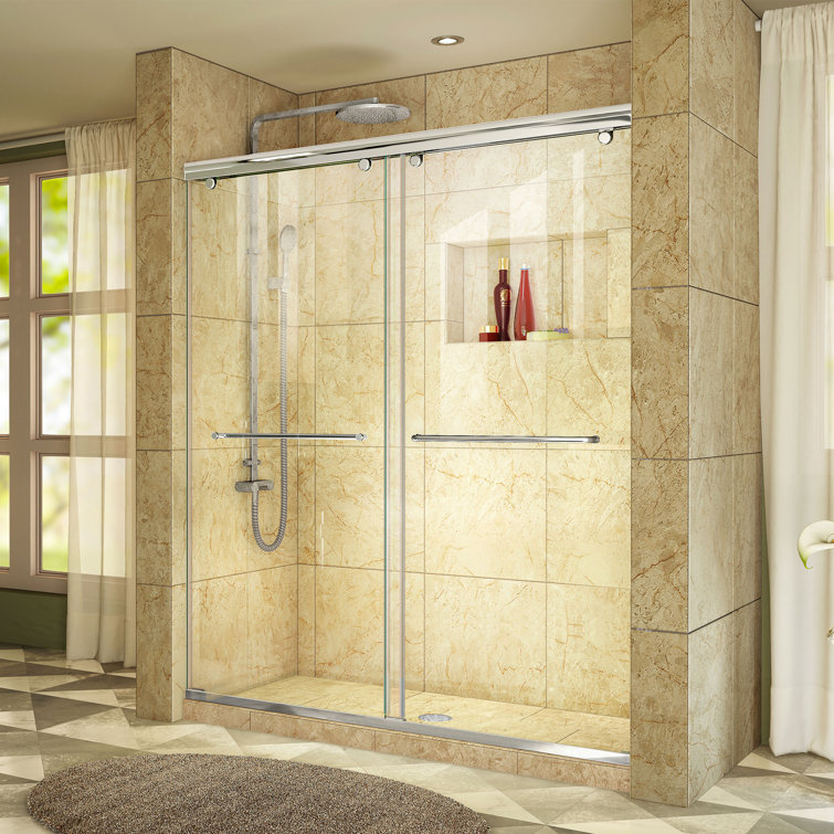 Charisma 56" W x 76" H Bypass Semi-Frameless Shower Door with Clearmax™ Technology