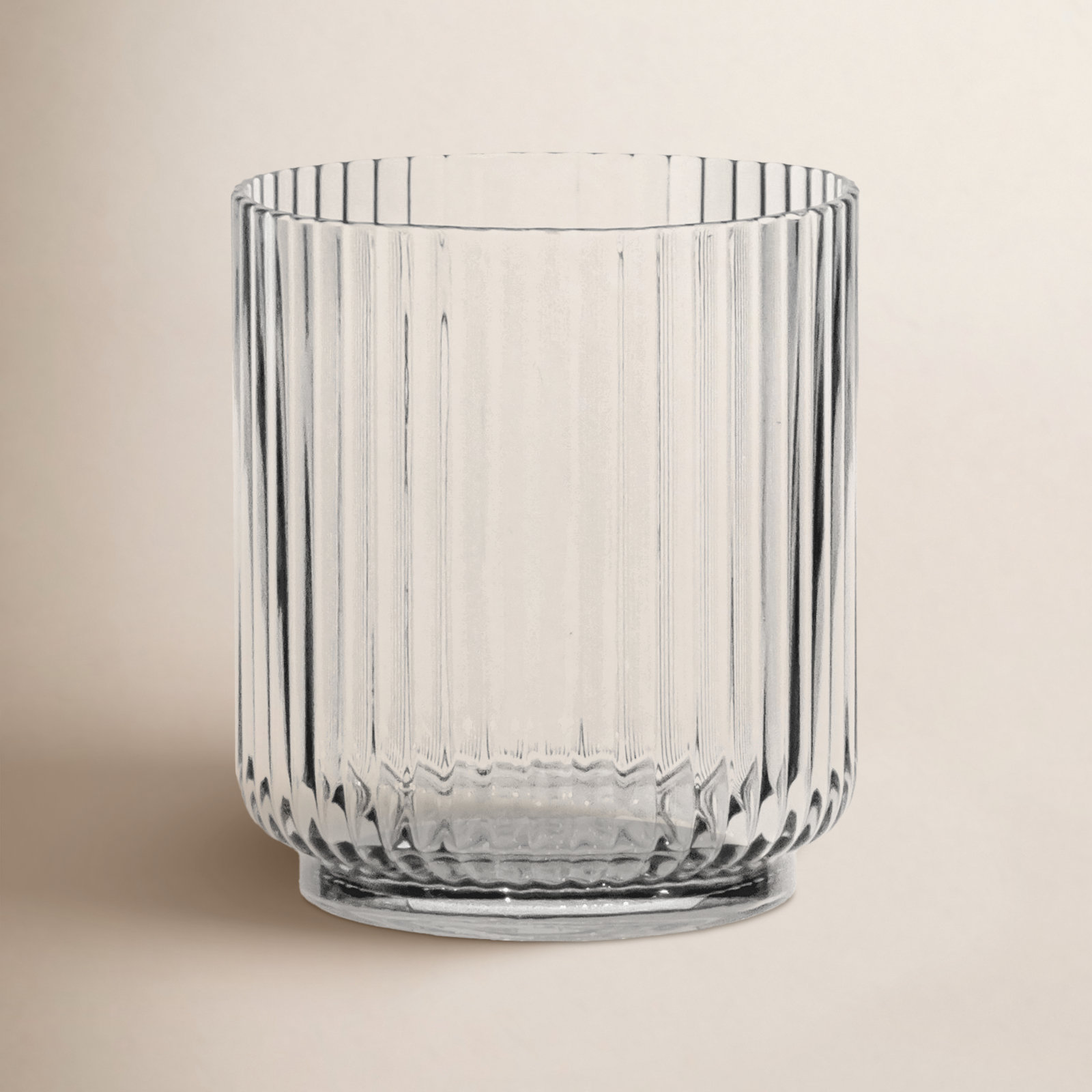 Laya Fluted Acrylic Low Tumbler Glass, Clear