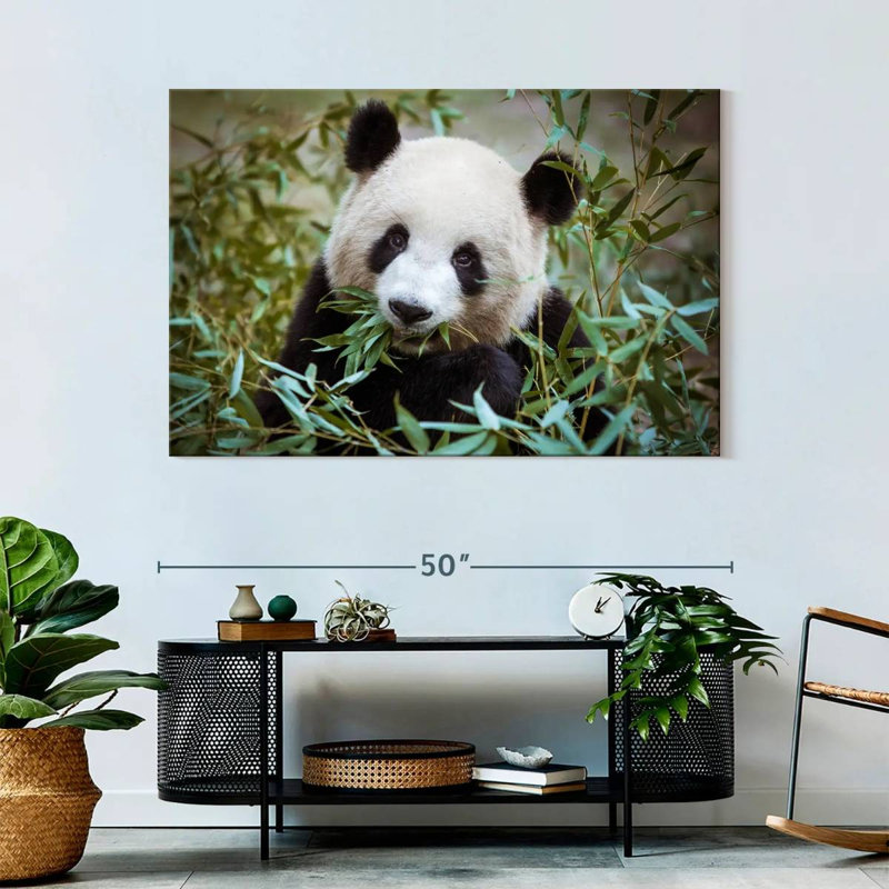 Panda With Bamboo, 32" H x 48" W
