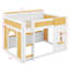 Lit superposé double au-dessus de double pour enfants, lit superposé en bois avec tablettes de rangement, fenêtre et portes, cadre de lit maisonnette-2052997001