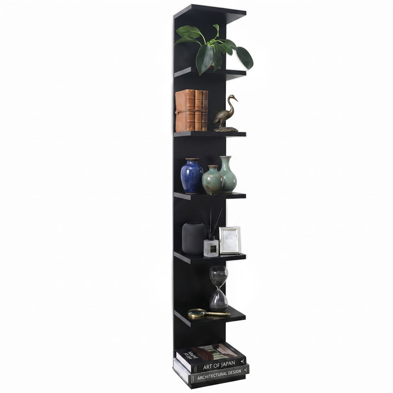 7-tier Floating Shelves, Black