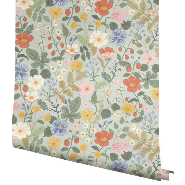 Strawberry Fields Wallpaper Roll, Mint