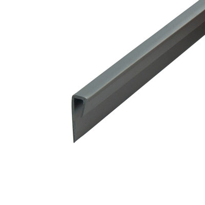 Outwater Plastic J Channel Fits Material 1/8 Inch Thick Silver PVC Cap Moulding 46 Inch Length (Pack Of 2)