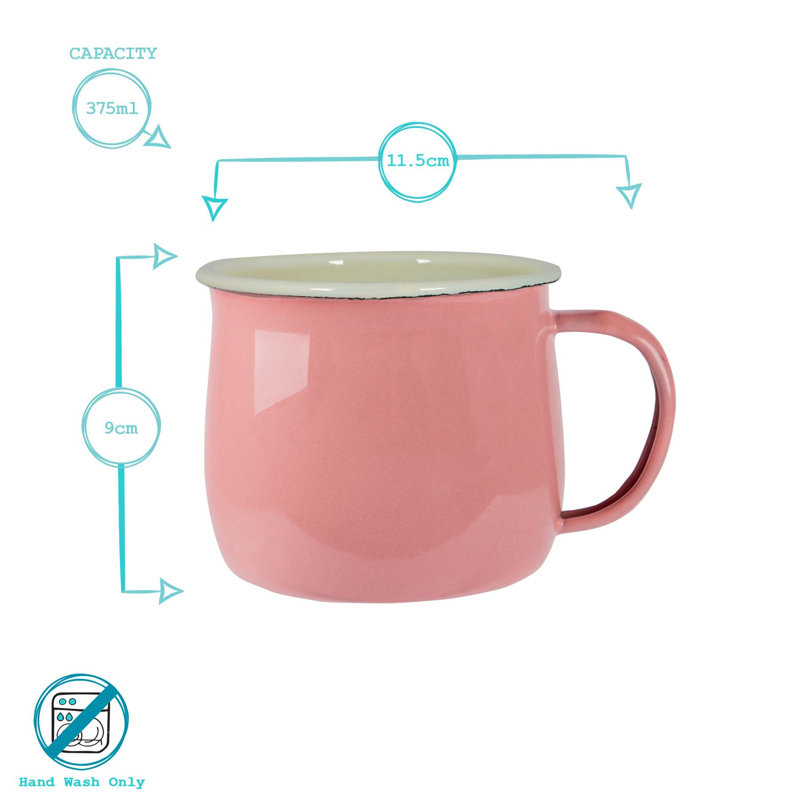 Enamelware Camping Mug, Pink, 6