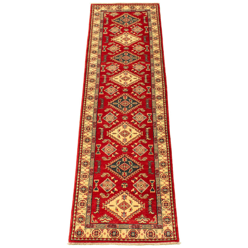 Tapis de couloir en Tapis décoratif laine rouge 2 pi 6 po x 9 pi 5 po de conception unique noué à la main New Age Finest