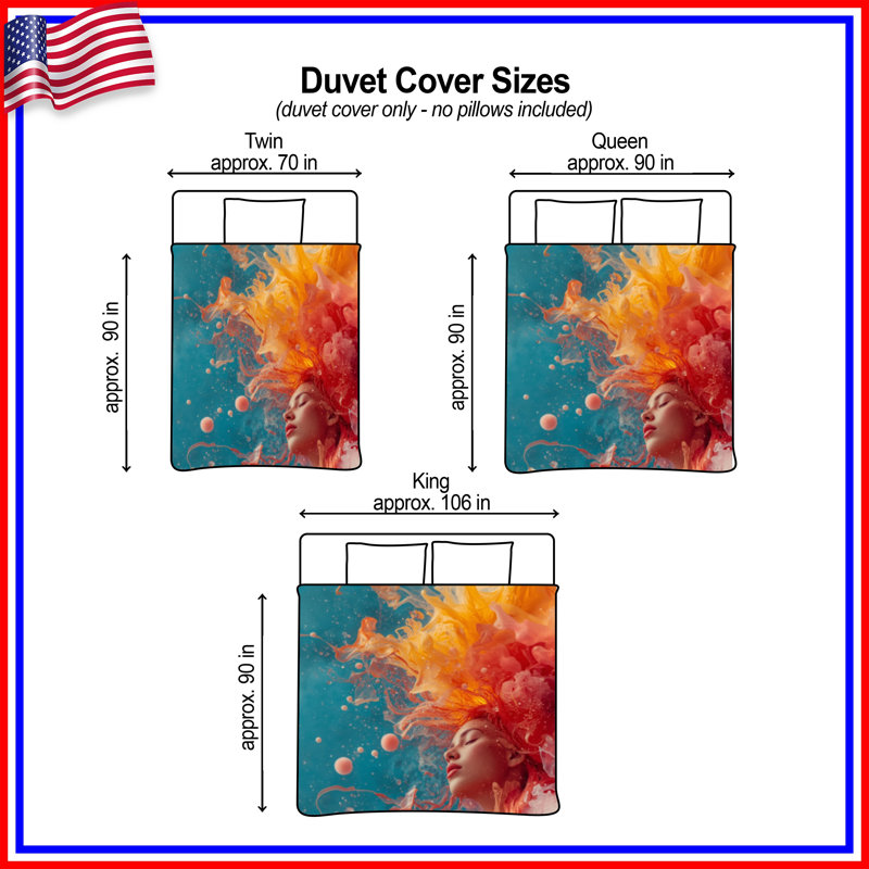 Housses de couette Vibrant Underwater Woman, Grand lit