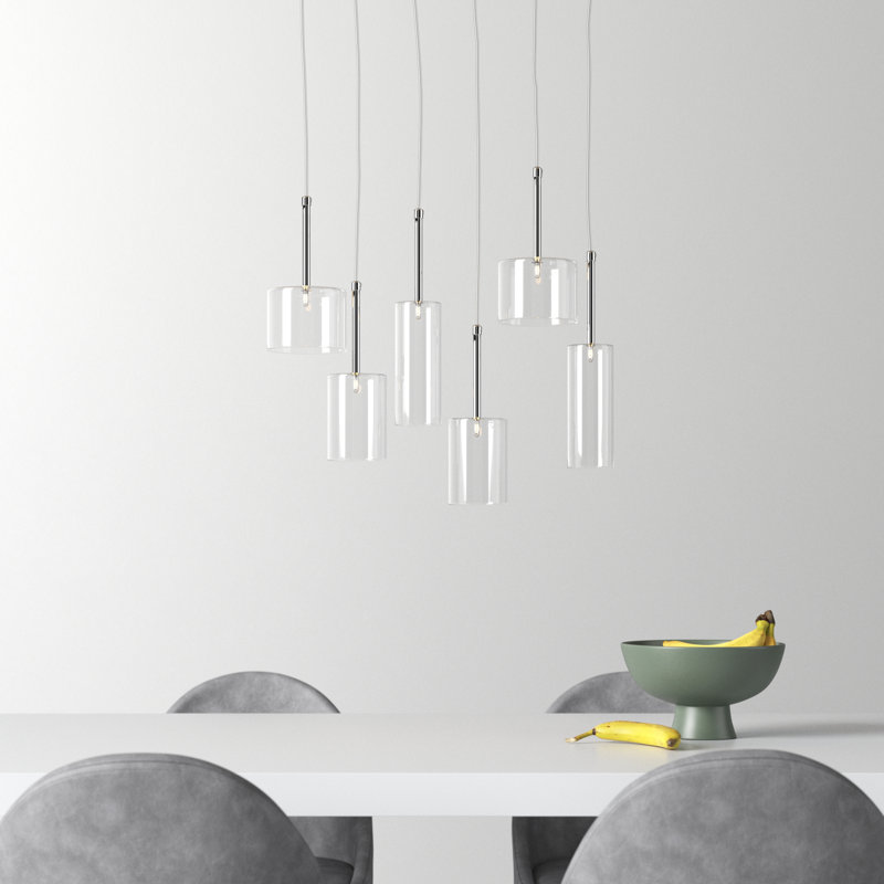 Abe 6 - Light Chrome Kitchen Island Pendant