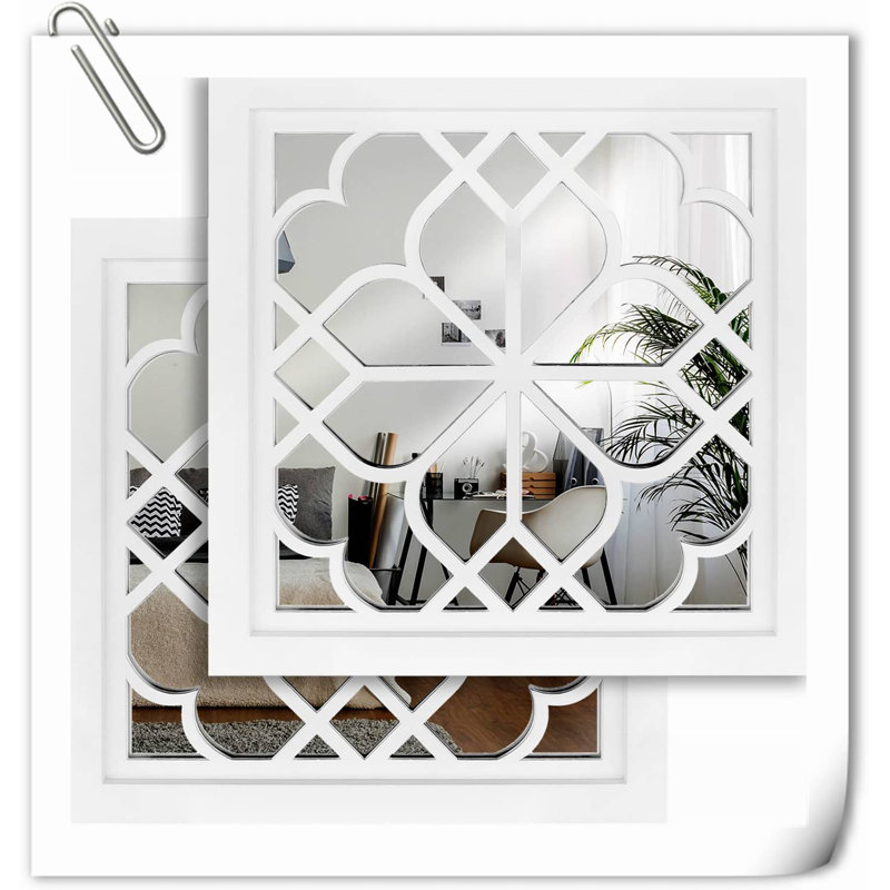 Wall Decor on Solid Wood, 12" H x 12" W x 1" D, White