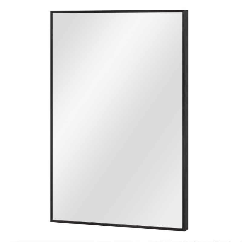 Beunca Metal Framed Bathroom Vanity Mirror, Black, 36" x 24"