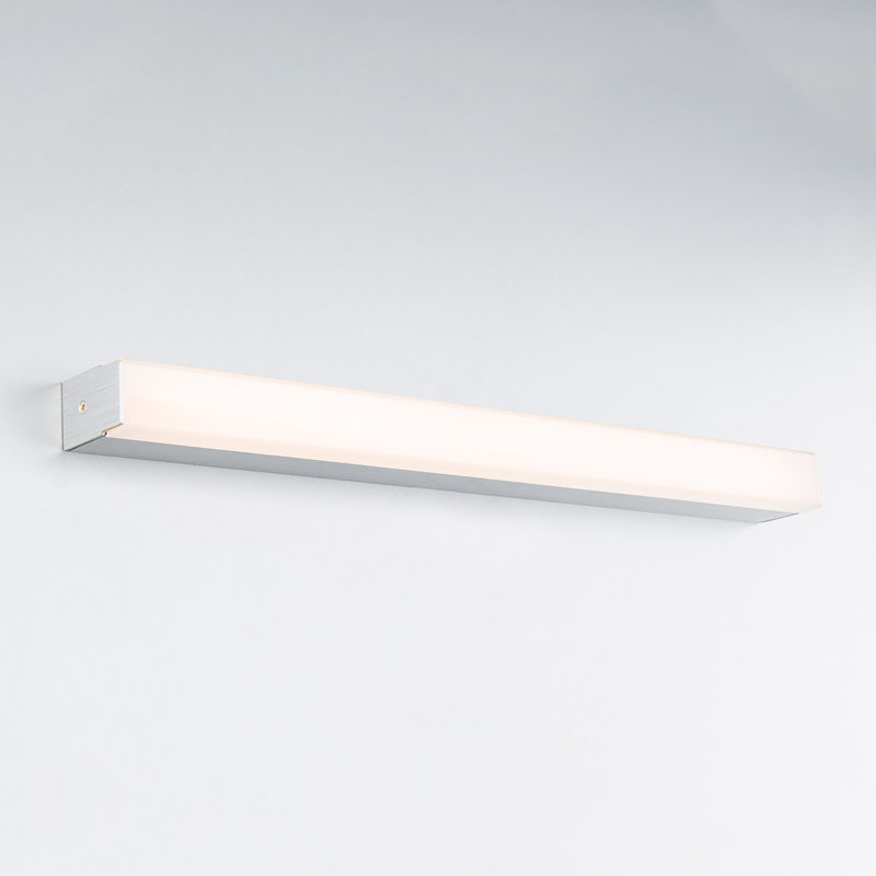 Sleek Brushed Aluminum 64W LED Vanity Light with White Acrylic Diffuser