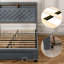 Upholstered Platform Bed Frame with 3 Drawers and RGB LED Lights, Bed with Storage Headboard and Charging Station-1413068933-1413068935