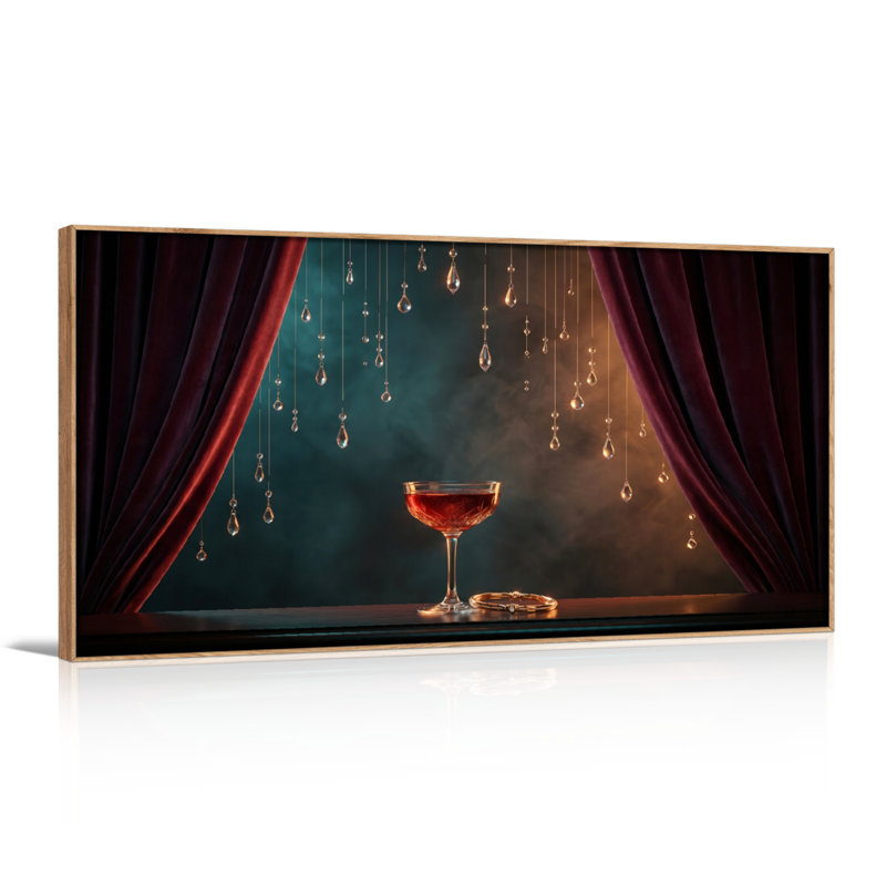 Ensemble de 1 tableau sur toile « Rideau de cocktail », L 58 po x H 28 po, Naturel