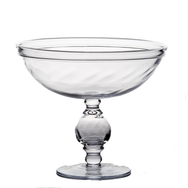 Handcrafted Clear Glass Compote with Decorative Stand
