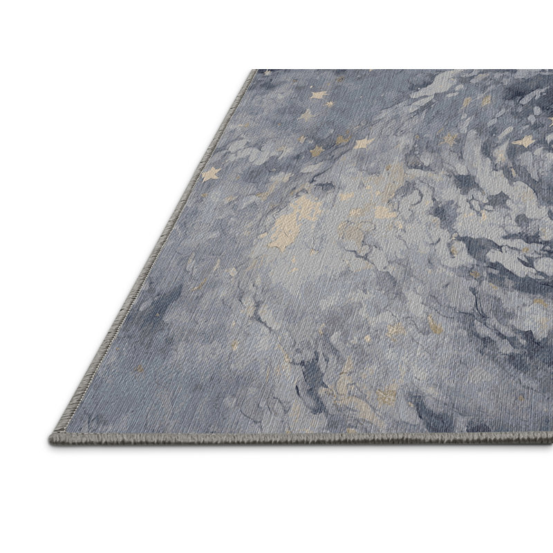 Machine Washable Gray Area Rug, Rectangle 8' x 12'