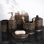 Luxueux distributeur de savon en verre avec décorations en étain pour Noël Décoration et accessoires de salle de bain élégants