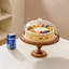 Assiette à gâteau ronde en bois pêche