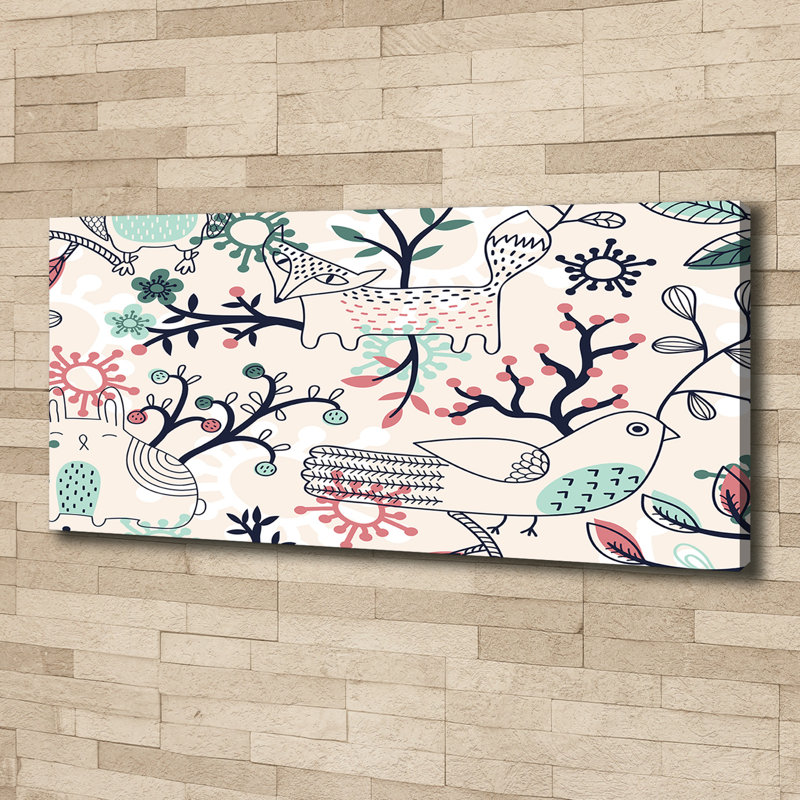 Animals And Flowers - No Frame Print on Canvas