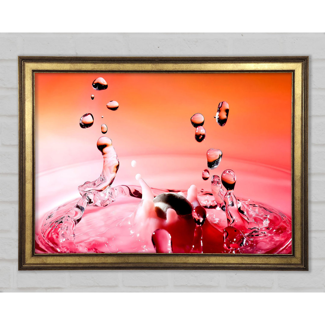 Pink Water Splash - Einzelner Bilderrahmen Kunstdrucke auf Holz