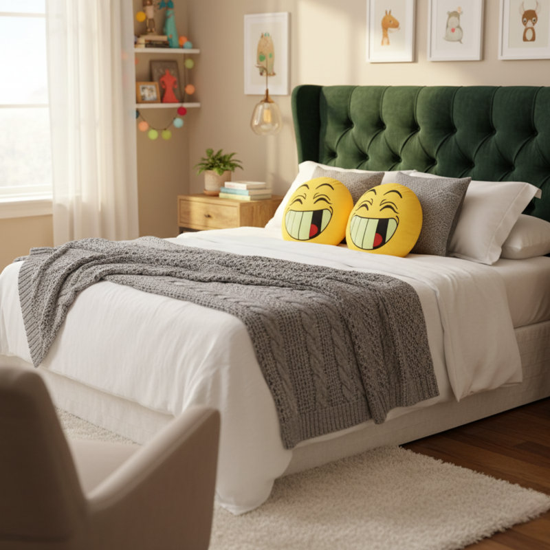 Coussin Oopsy Daisy Expressive Face Microbead - Coussin intérieur / extérieur jaune Squishy