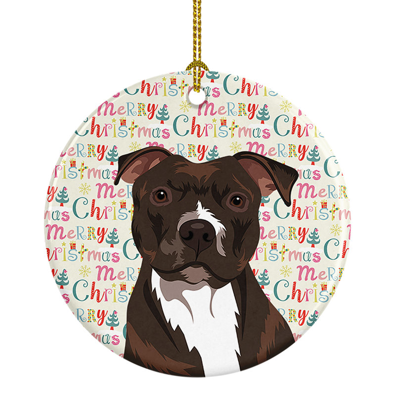 Ornement suspendu de Noël Pit Bull Brindle