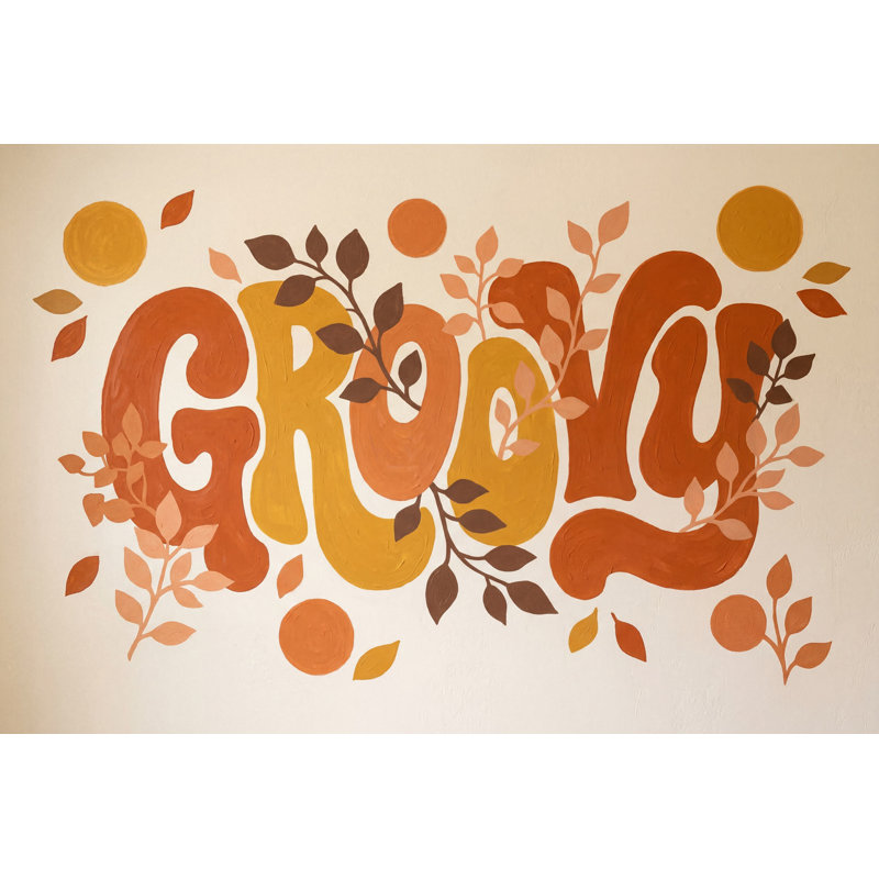 Papier peint typographique, citation de croissance, feuilles botaniques, décoration murale amovible, Texturé non collé