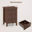 1 armoire de table de bout avec table de chevet et 3 tiroirs brun-1655247745