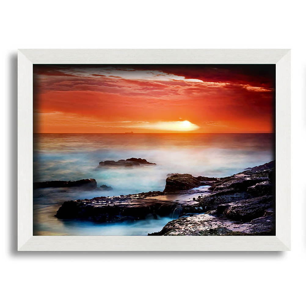 Gerahmtes Leinwandbild Misty Ocean Sunset