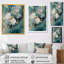 Motif de fleur de marbre doré bleu II - impression-1353691799-1353691796