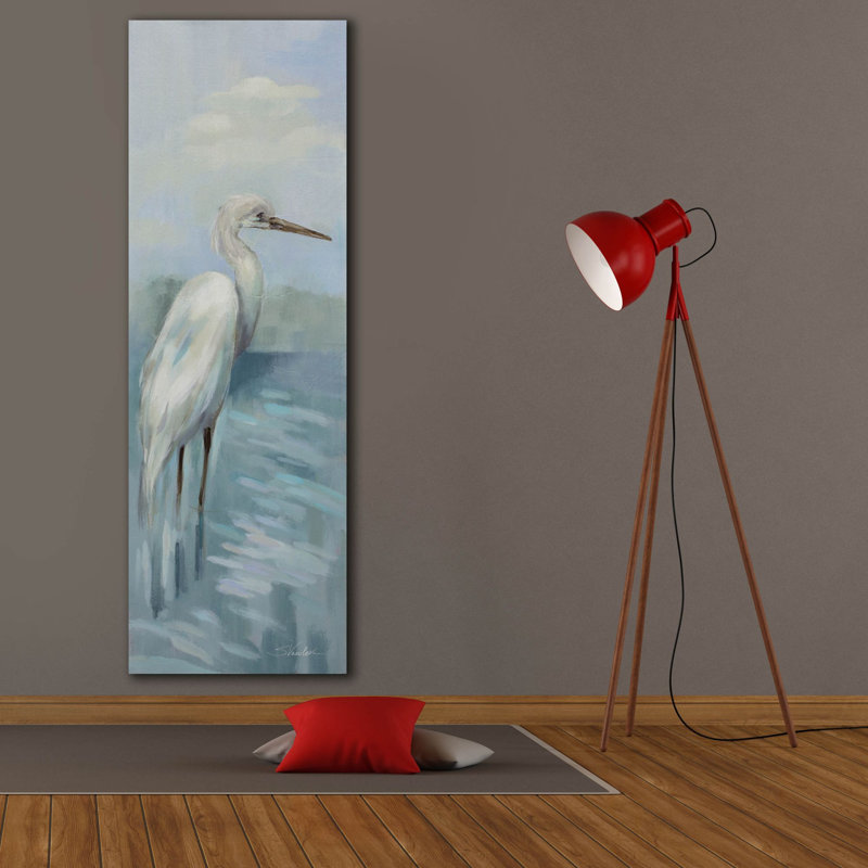 «Heron 1 Light» par Silvia Vassileva, art mural sur toile, H 60 po x l 20 po x P 1,5 po