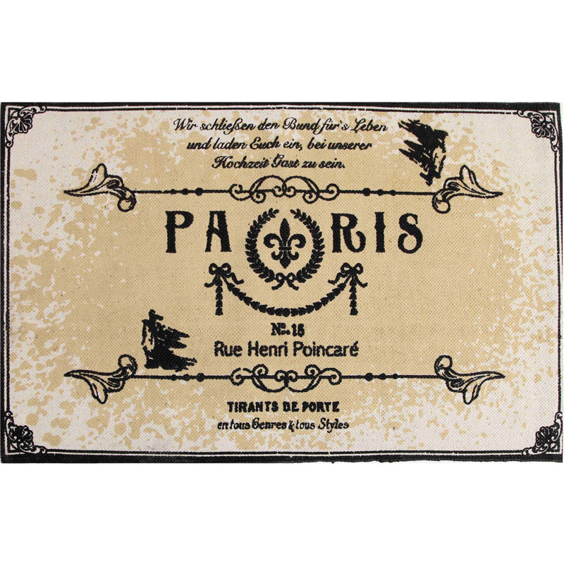 Tapis beige en coton tissé à la main Mota Paris, Rectangle 2 pi x 3 pi