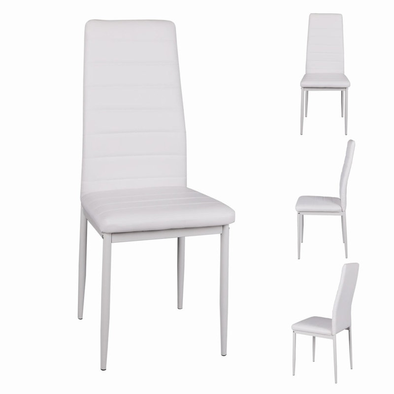 Rakestraw 4 - Person Dining Set, Sliver, White