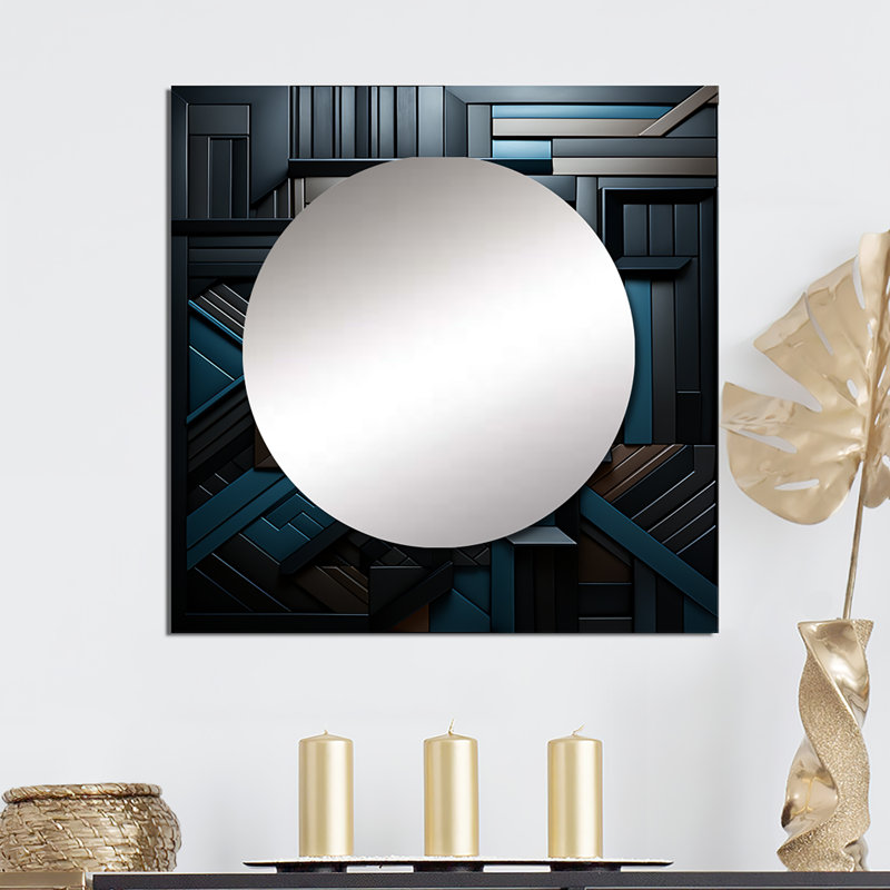 Padiham - Décoration murale onyx à motif abstrait de formes abstraites carrées pour chambre à coucher, 23 po x 23 po