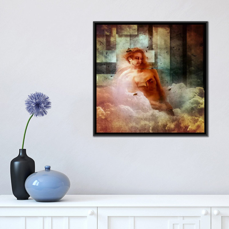 «Clouds», impression sur toile, H 18 po x l 18 po x P 1,5 po, Toile encadrée noire, Pas de tapis