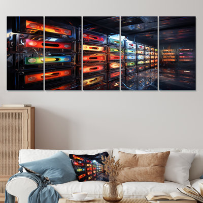 «Retro Futur Melodic Beats I - Cassette Tapes», art mural 5 pièces
