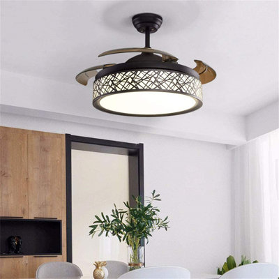 Ventilateur de plafond à 4 pales 42 po DEL Tasmine avec contrôle mural et ensemble d'éclairage inclus