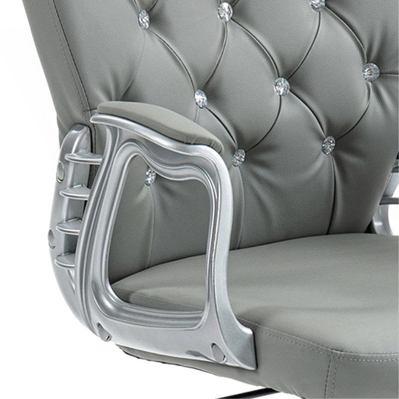 Noriko Task Chair, Gray, Faux Leather