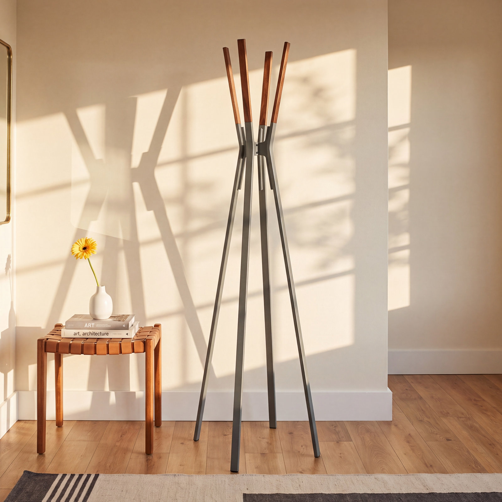 Splash Freestanding Steel Coat Rack, Slate