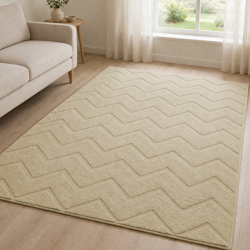 Geometric Shapes Machine Tufted Shag Area Rug, 200x290cm