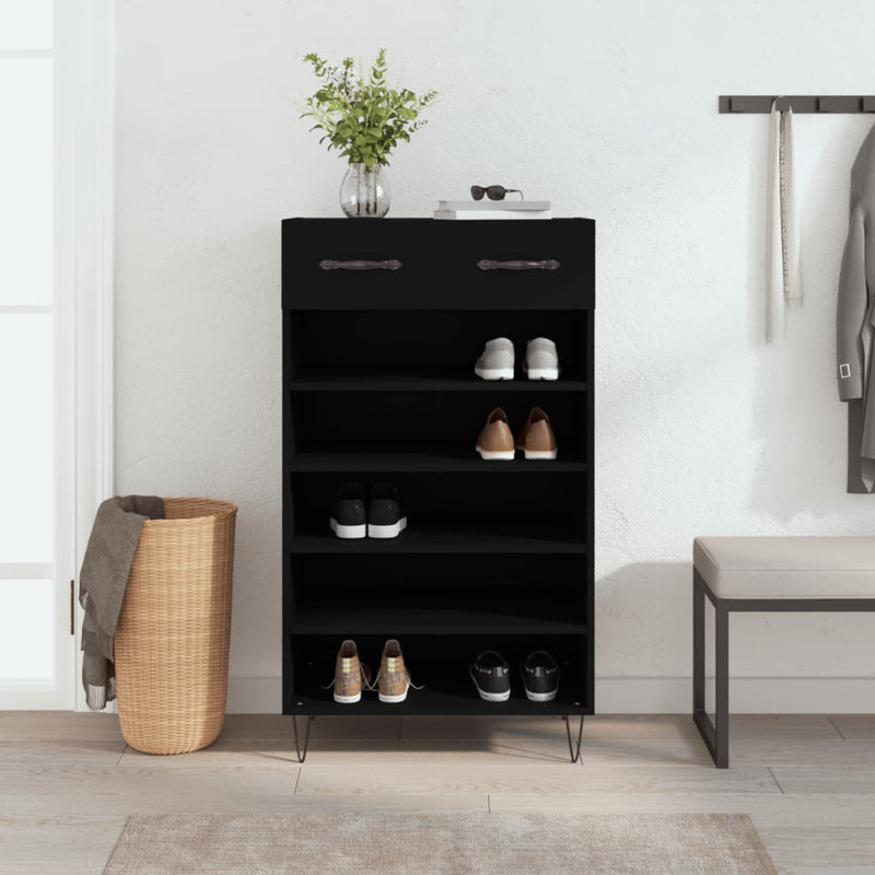 Gwyneth 10 Pair Shoe Storage Cabinet, Black