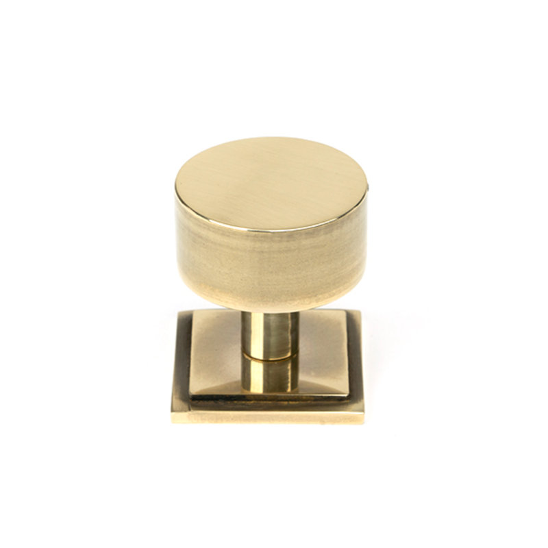 320mm Square Knob, Aged Brass