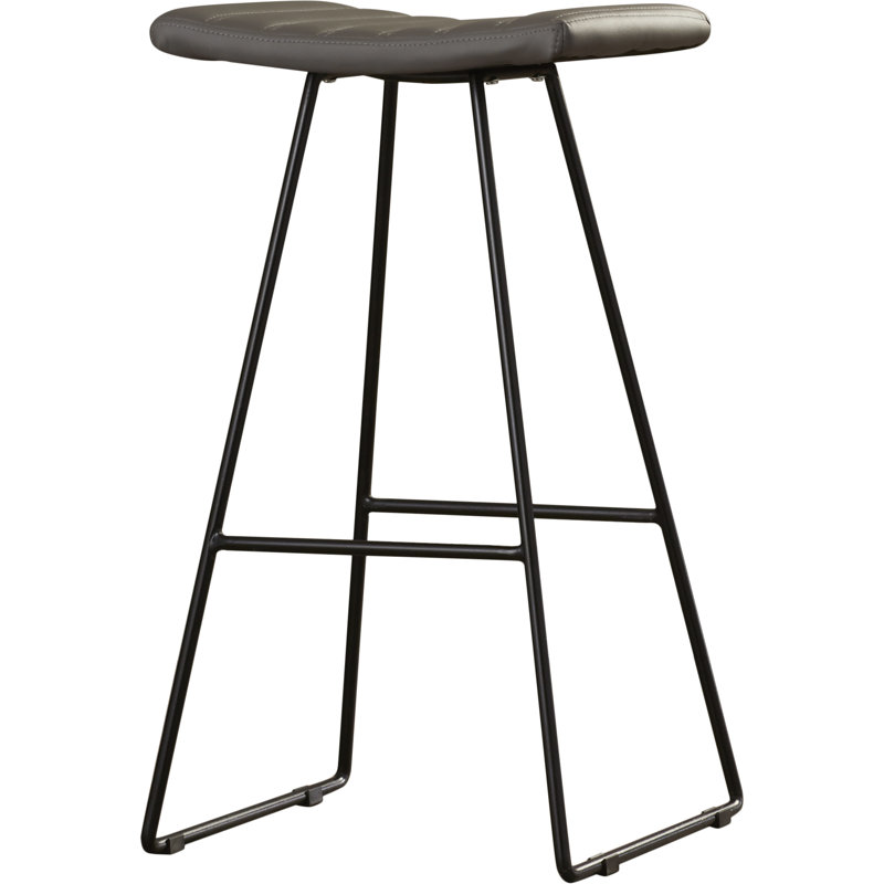 Kamyrie Upholstered Counter Stool with Metal Frame, Gray, Bar Stool (30" Seat Height)