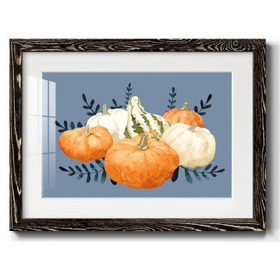 Automne orange et blues II - art mural mat et encadré sous verre, grand salon