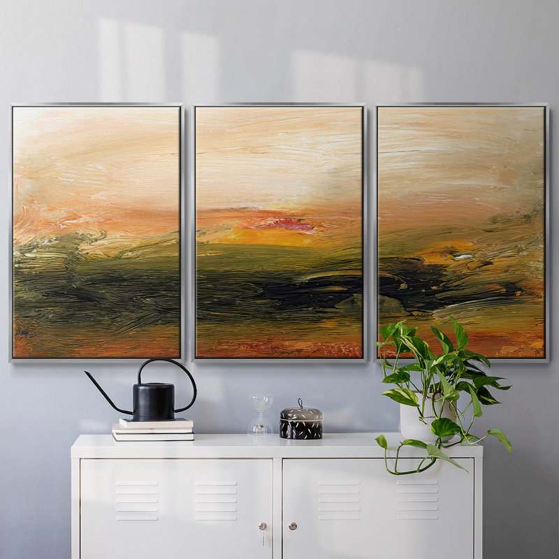 Lingering Light I - Multi Piece Framed Canvas, 40" H x 78" W x 2" D, Silver