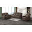 Canapé inclinable double, microfibre polie brune-1012180879