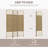 3 Panel Room Divider, Folding Screen, 5.6', Natural
